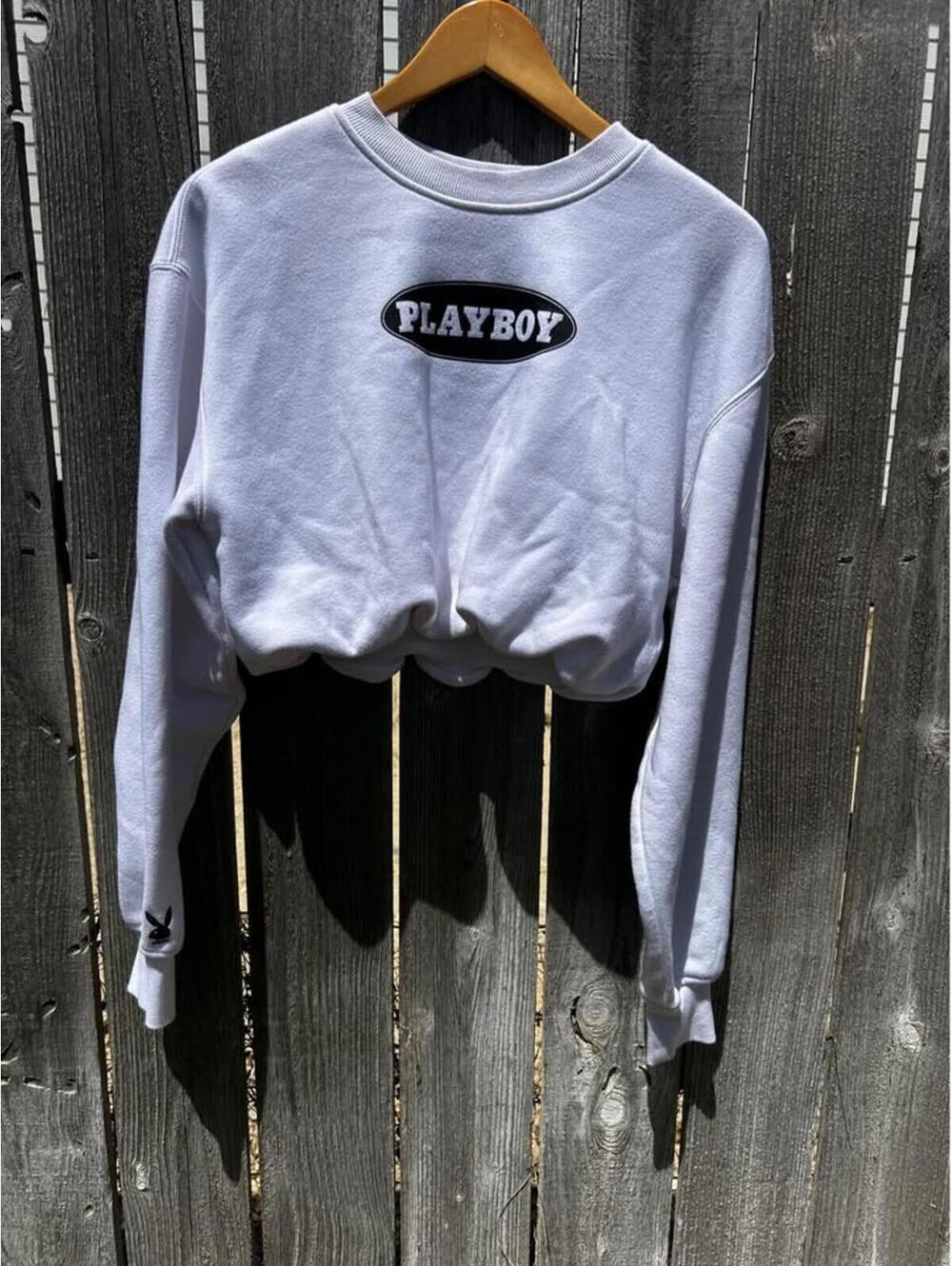 Playboy By PacSun Bubble Cropped Crew Neck Sweatshirt sz. Small